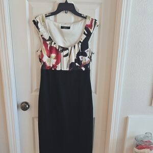 Elegant Floral Black Dress